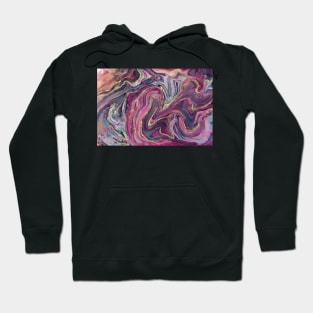 Pink Grey and Gold Abstract fluid Art Hoodie